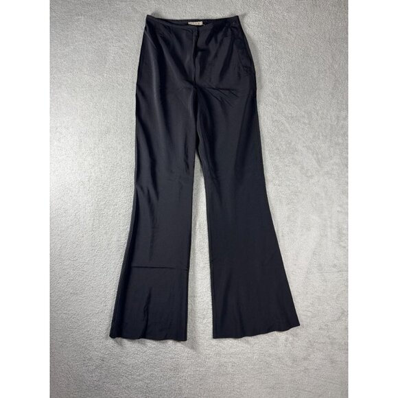 St. Agni Bias Silk Womens Black Flared Pants Medium - Picture 1 of 8